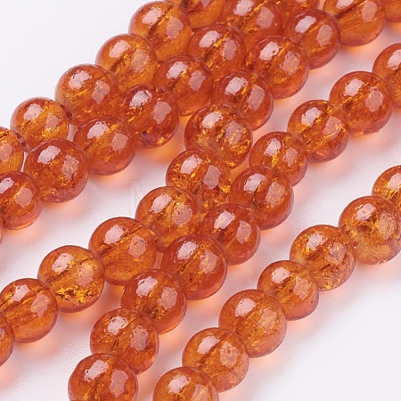 Spray Painted Crackle Glass Beads Strands CCG-Q001-6mm-09-1