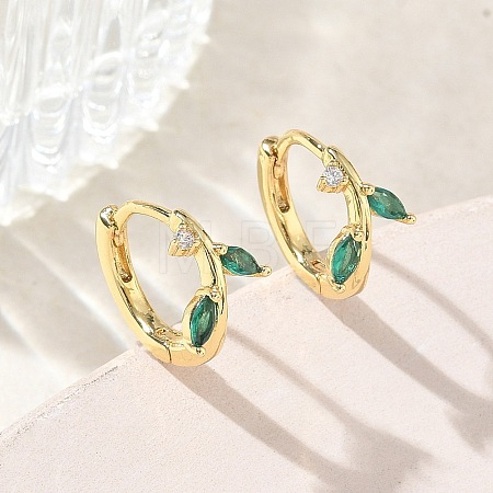 Brass Micro Pave Cubic Zirconia Hoop Earrings for Women EJEW-A167-12G-1