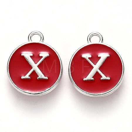 Platinum Plated Alloy Enamel Charms ENAM-S118-03X-P-1