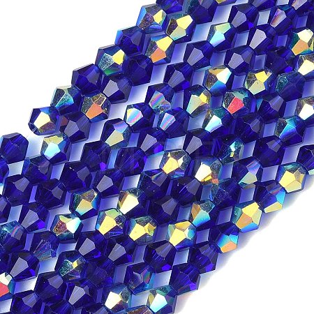 Electroplate Transparent Glass Beads Strands EGLA-K015-18T-1