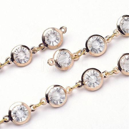 Iron Acrylic Rhinestone Handmade Chains AJEW-JB00250-1
