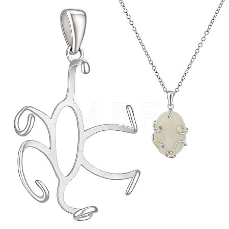 1Pc 925 Sterling Silver Pendant Cabochon Settings STER-BC0004-43P-1