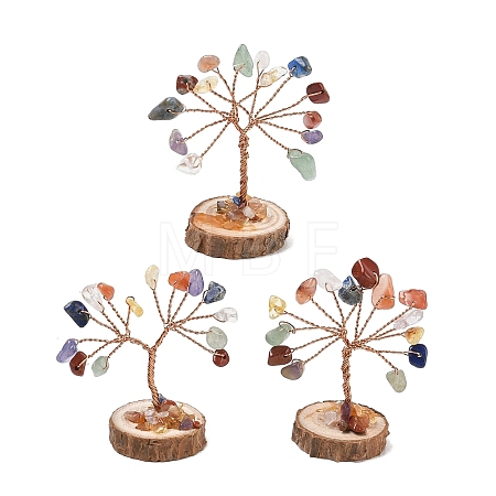 Natural & Synthetic Mixed Gemstone Chips Tree of Life Decorations GG-CBAEDF6-01K-1