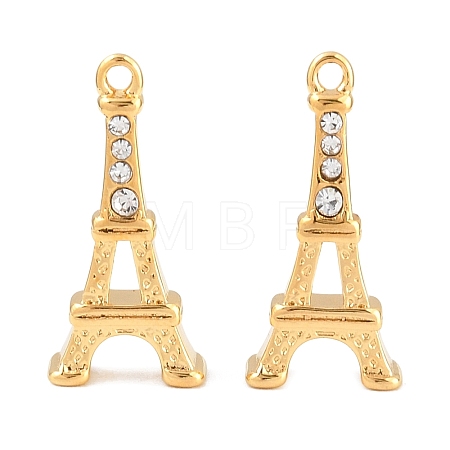 304 Stainless Steel & Crystal Rhinestone Pendants RB-CBA4809-11G-1