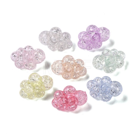 Crackle Transparent Acrylic Beads OACR-G033-05E-1