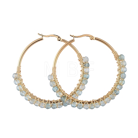 Beaded Hoop Earrings EJEW-JE03830-05-1