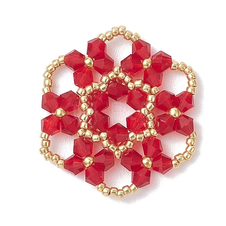 Glass Seed Beaded Pendants PALLOY-MZ01245-03-1