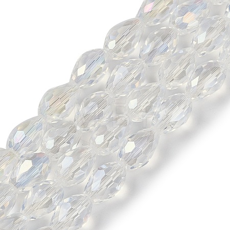 Transparent Electroplate Glass Beads Strands EGLA-N013-T6mm-B01-1