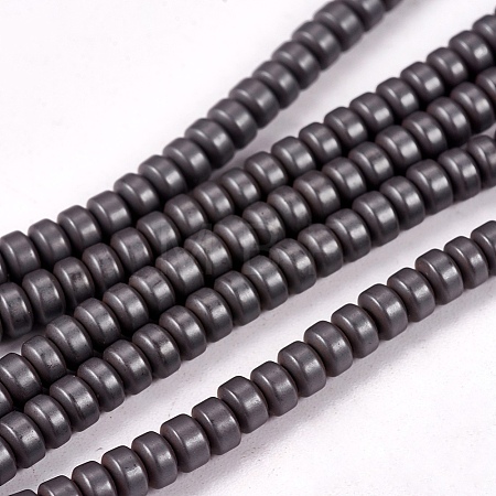 Matte Style Frosted Non-magnetic Synthetic Hematite Beads Strands G-M007-78-1
