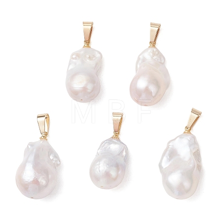 Natural Baroque Keshi Pearl Pendants PALLOY-JF05099-1