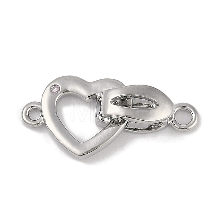 Heart Brass Fold Over Clasps FIND-U017-19P-1