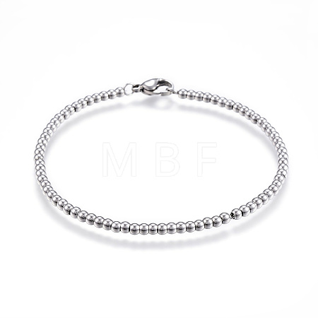 Tarnish Resistant 304 Stainless Steel Ball Chain Bracelets STAS-J023-10P-1