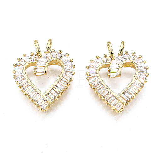 Brass Micro Pave clear Cubic Zirconia Pendants ZIRC-N039-178-NF-1