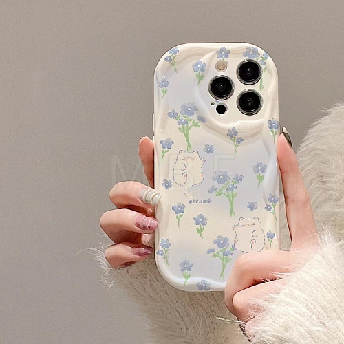 Tulip Cat Pattern TPU Plastic Mobile Phone Cover PW-WGD8F46-12-1