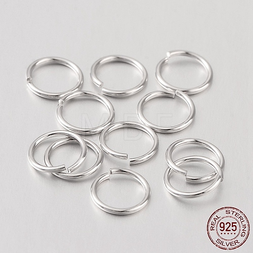 Rhodium Plated 925 Sterling Silver Open Jump Rings STER-I005-32-8mm-1