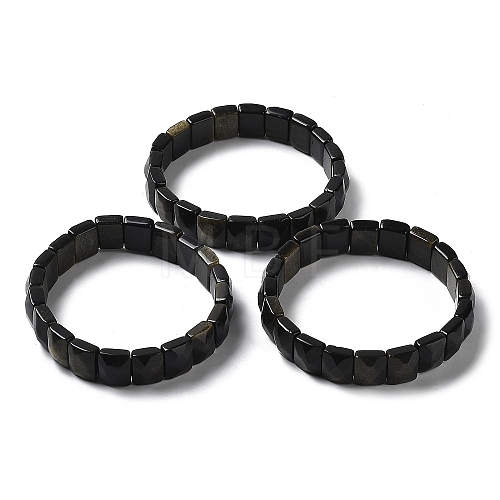 Natural Obsidian Stretch Bracelets BJEW-F406-B29-1