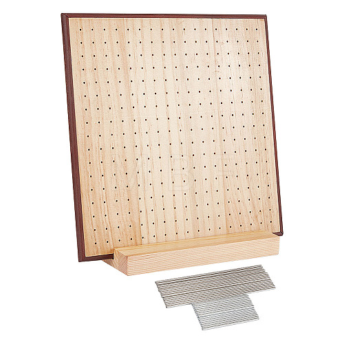 1 Set Handcrafted Wood Crochet Blocking Board with Grids and Rectangle Base FIND-CA0004-63-1