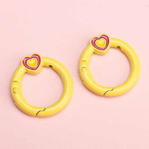 Alloy Enamel Spring Gate Rings PW-WG74BFF-10-1