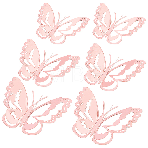 CREATCABIN 3Sets 3D Butterfly PVC Mirrors Wall Stickers DIY-CN0001-86A-1