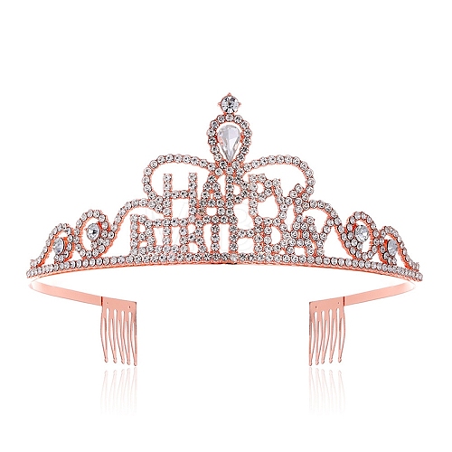 Alloy with Rhinestone Crown Hair Comb PW-WG9B224-06-1