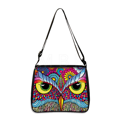 Owl Printed Polyester Shoulder Bags PW-WG8B7D6-20-1