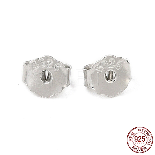 Rhodium Plated 925 Sterling Silver Friction Ear Nuts X-FIND-Z008-01P-1