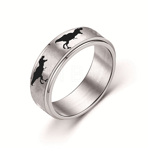 Rotating Titanium Steel Anxiety Relief Rings for Women Men PW-WG4928D-01-1