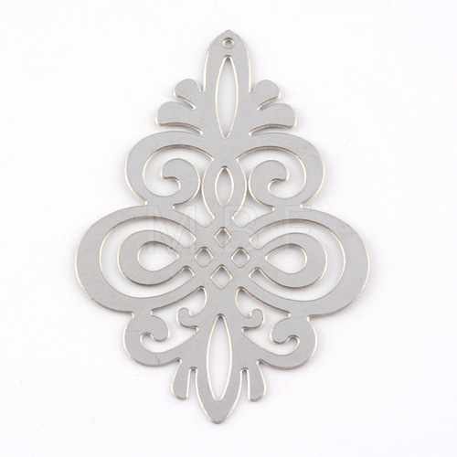 304 Stainless Steel Filigree Pendants STAS-S044-016-1