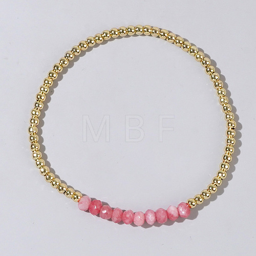 Colorful Mixed Brass Synthetic Gemstone Bead Copper Bracelet Women's Fashion Jewelry Wholesale RJ2833-1-1