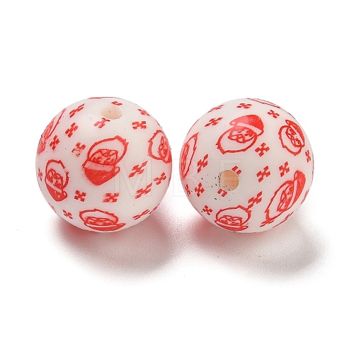 Christmas Round Silicone Beads SIL-K002-02C-1