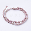 Frosted Natural Rhodonite Round Bead Strands G-G735-09F-4mm-3