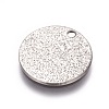 Tarnish Resistant 304 Stainless Steel Textured Pendants STAS-I098-01-15mm-P-2