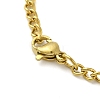 304 Stainless Steel Curb Chain Rectangle with Dragon Pendant Necklaces for Women NJEW-M008-03G-3