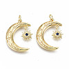 Brass Micro Pave Blue Cubic Zirconia Pendants X-ZIRC-S067-174-NF-1