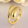 Real 18K Gold Plated Adjustable Brass Finger Rings for Women RJEW-BB07574-A-4