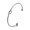 Heart 304 Stainless Steel Open Cuff Bangles BJEW-M113-01P-4