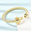 Brass Pave Cubic Zirconia Elephant Open Cuff Bangles for Women CU-CBAE7DF-50G-3
