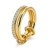 304 Stainless Steel Micro Pave Clear Cubic Zirconia Finger Rings WGF1140-03-1