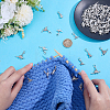 60Pcs 5 Styles Tibetan Style Alloy Dinosaur Pendant Decorations HJEW-HY0001-26-3