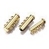 4-Strands Brass Magnetic Slide Lock Clasps KK-Q740-17G-2