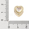 Heart Rack Plating Brass Micro Pave Cubic Zirconia European Beads KK-B097-07G-02-3