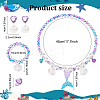 3 Sets 3 Colors Plastic Shell & Alloy Bell Pendant Necklace & Bracelet & Dangle Stud Earrings & Open Cuff Ring SJEW-AN0001-34-2