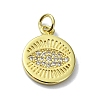 Eye Theme Brass Micro Pave Cubic Zirconia Pendants KK-H475-58G-01-1