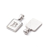 304 Stainless Steel Pave Shell Pendants STAS-G327-01P-B-2