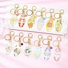 12Pcs Twelve Constellations Rack Plating Alloy Enamel Big Pendant Keychains KEYC-JKC01419-2