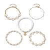 5Pcs 5 Styles Daisy Flower Alloy Enamel Charm Bracelet Sets BJEW-JB10545-1