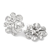 304 Stainless Steel Flower Stud Earrings EJEW-D281-18S-2