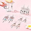 DIY Woven Net/Web with Feather Earring Making Kits DIY-FS0008-65-9