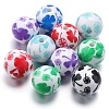 10Pcs Opaque Printed Acrylic Beads OACR-S146-02-1