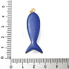 Fish Brass Micro Pave Cubic Zirconia Pendants KK-K408-49G-09-3